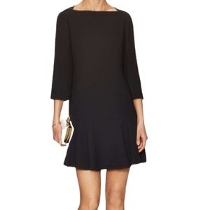 kate spade black crepe flounce mini dress